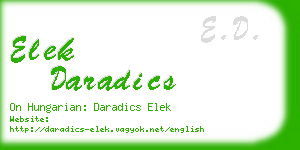 elek daradics business card